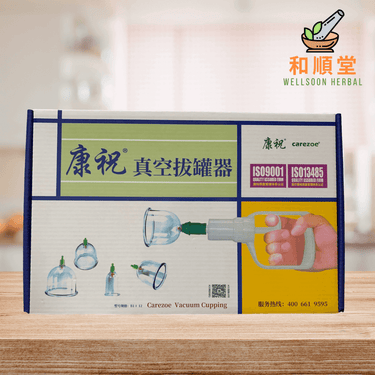 Kangzhu vacuum cupping set 康祝真空拔罐器 with 12 cups and pump