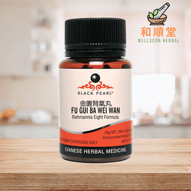 Black Pearl Rehmannia Eight Formula (Fu Gui Ba Wei Wan 附桂八味丸) (金匱腎氣丸) - Wellsoon Herbal